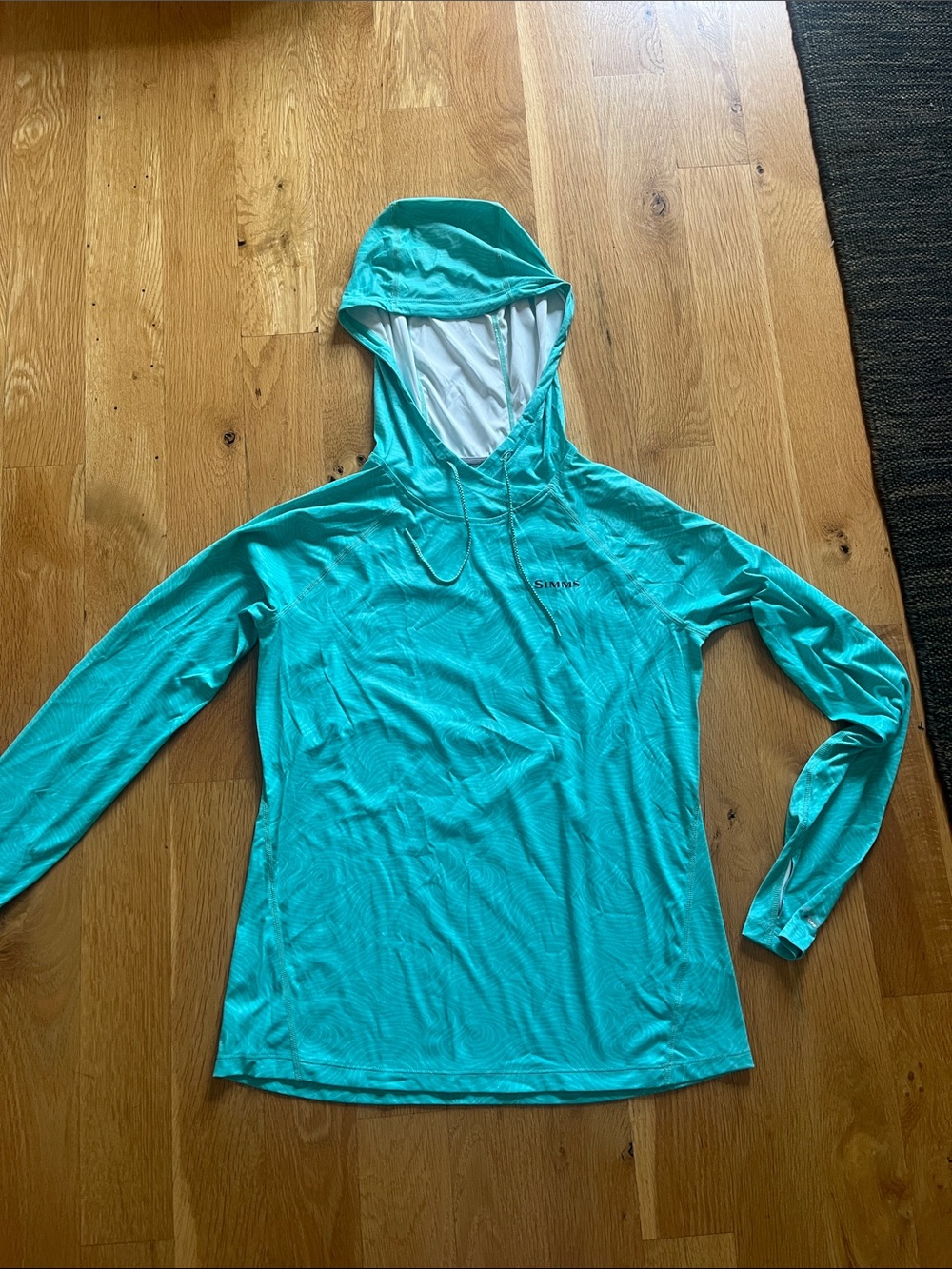 Simms Teal Hooded Fishing Shirt